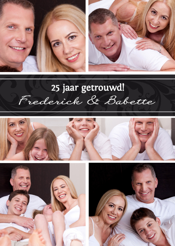 Jubileum collage 5 foto's - BK - Jubileumkaarten Jubileumkaarten - Jubileum collage 5 foto's - BK