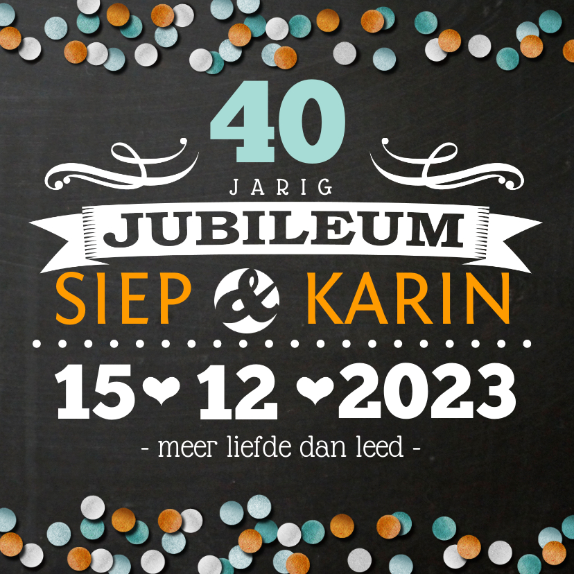 Jubileum divers krijtbord - Jubileumkaarten Jubileumkaarten - Jubileum divers krijtbord