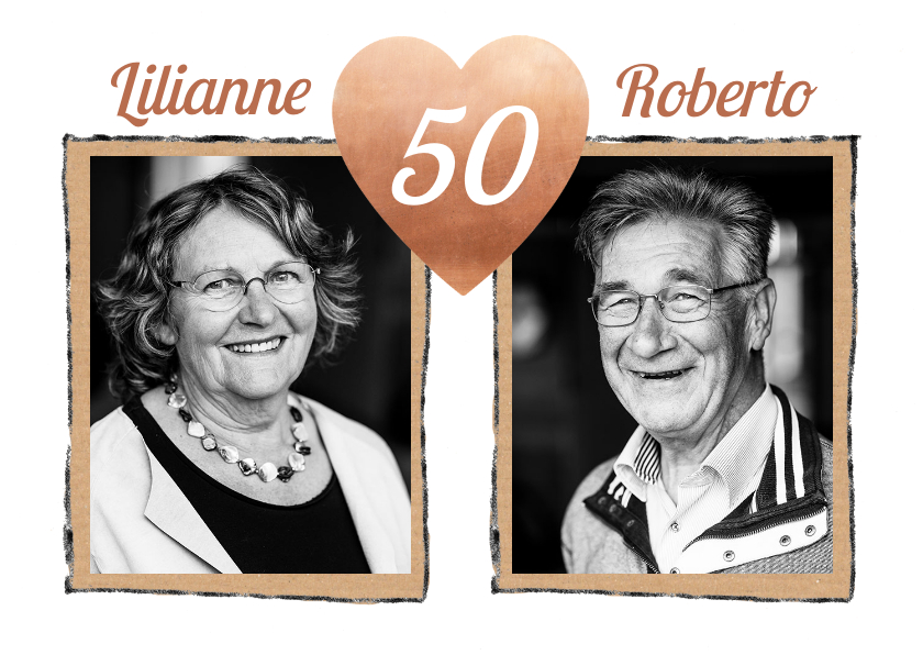 Jubileumkaarten - Jubileum hart 50 jaar getrouwd