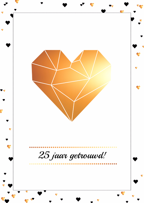 Jubileum - Harten in goud - Jubileumkaarten Jubileumkaarten - Jubileum - Harten in goud