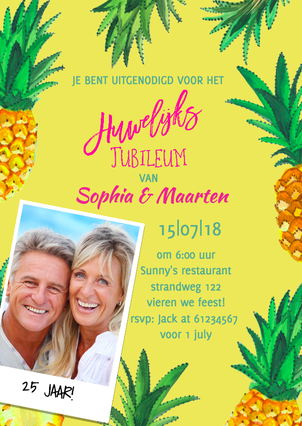Jubileum Huwelijk Zomerfeest - Jubileumkaarten Jubileumkaarten - Jubileum Huwelijk Zomerfeest