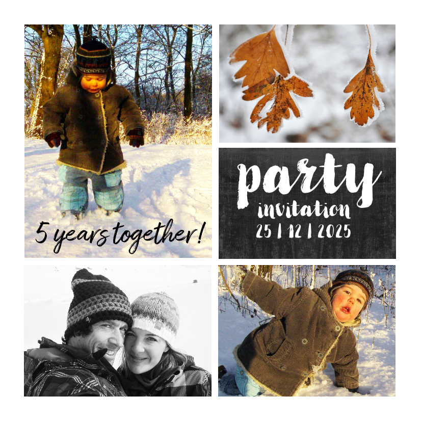 Jubileum kaart fotocollage wit - Jubileumkaarten Jubileumkaarten - Jubileum kaart fotocollage wit