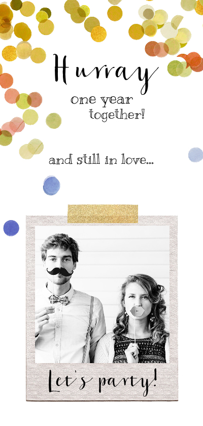 jubileum kaart hip foto polaroid confetti - Jubileumkaarten Jubileumkaarten - jubileum kaart hip foto polaroid confetti