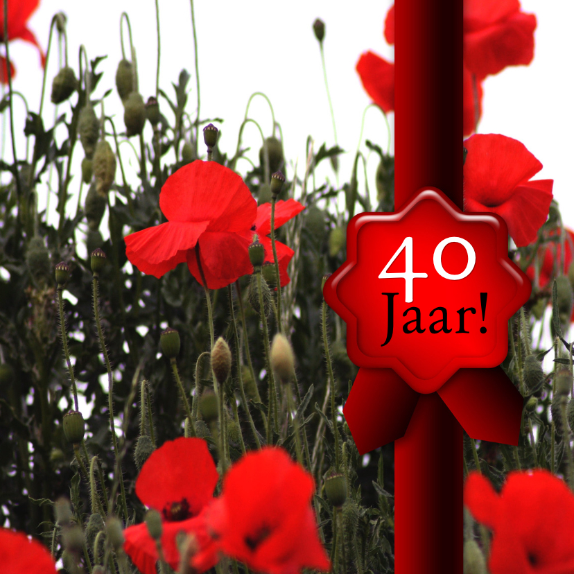 jubileum klaprozen zelf invullen - Jubileumkaarten Jubileumkaarten - jubileum klaprozen zelf invullen
