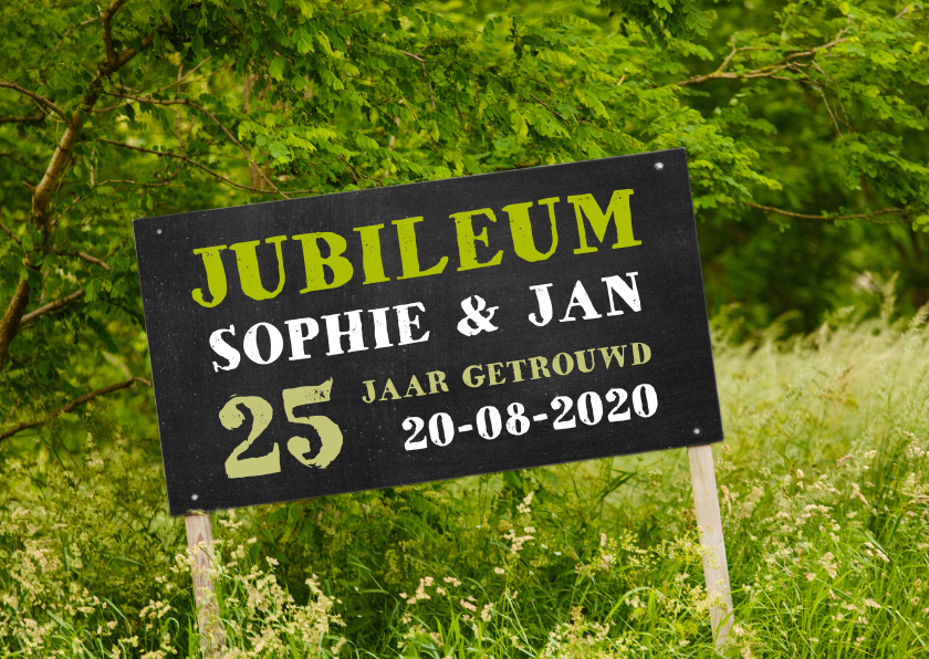 Jubileum krijtbord natuur - OT - Jubileumkaarten Jubileumkaarten - Jubileum krijtbord natuur - OT