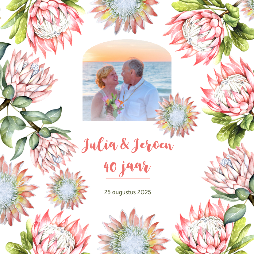 Jubileumkaarten - Jubileum protea tropisch