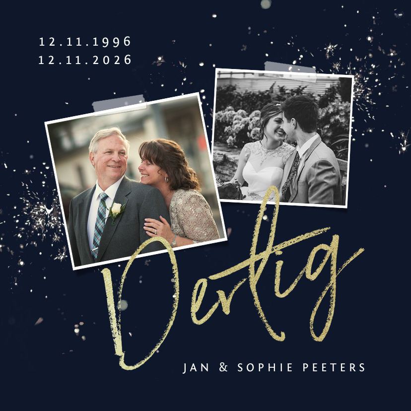 Jubileumkaarten - Jubileum uitnodiging 30 jaar sparkle en foto's
