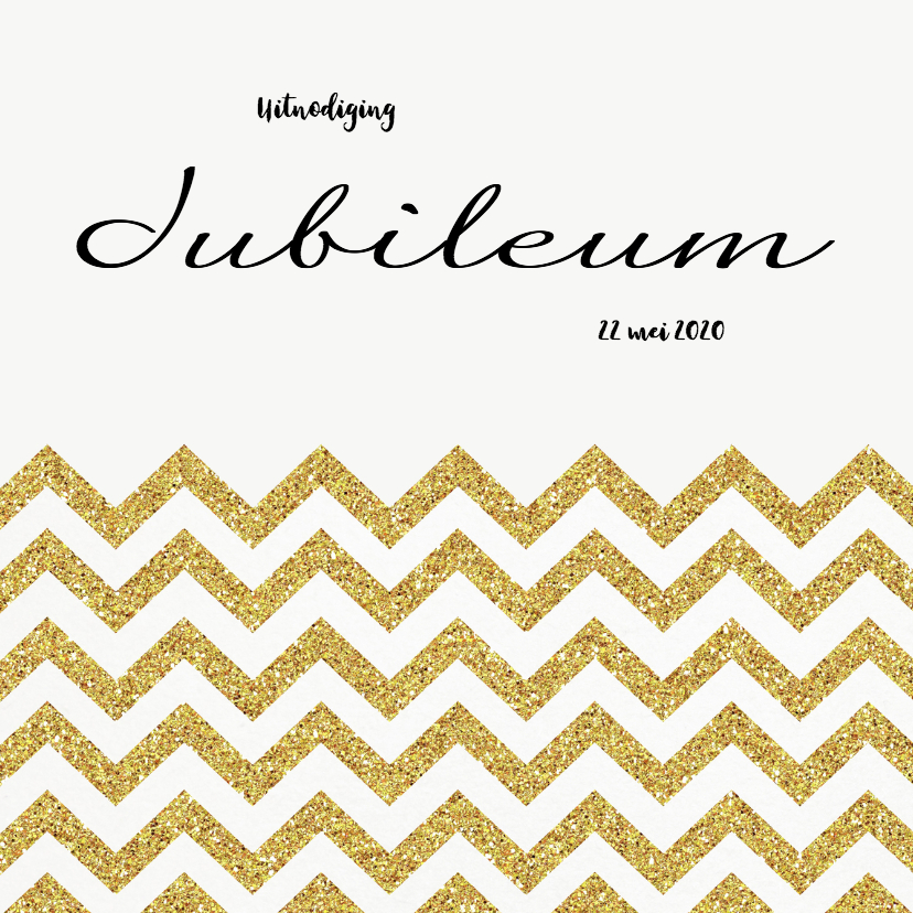 Jubileum uitnodiging chevron goud - Jubileumkaarten Jubileumkaarten - Jubileum uitnodiging chevron goud