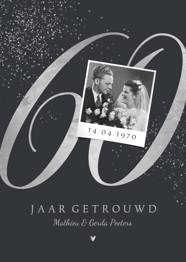 Jubileumkaarten - Jubileum uitnodiging klassiek 60 jaar diamant krijtbord