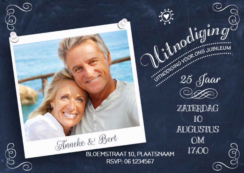 Jubileum Uitnodiging Schoolbord - Jubileumkaarten Jubileumkaarten - Jubileum Uitnodiging Schoolbord