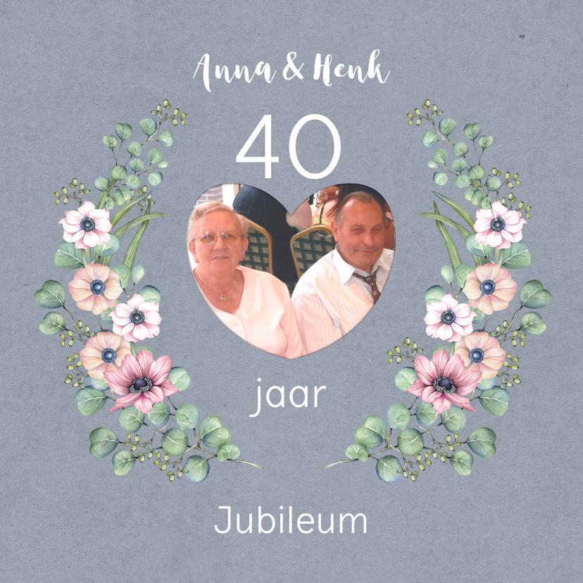 Jubileum veertig anemoontakken - Jubileumkaarten Jubileumkaarten - Jubileum veertig anemoontakken