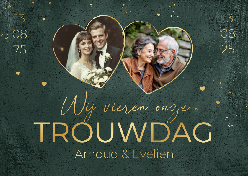 Jubileumkaarten - Jubileumfeest uitnodiging trouwdag feestje liefde groen