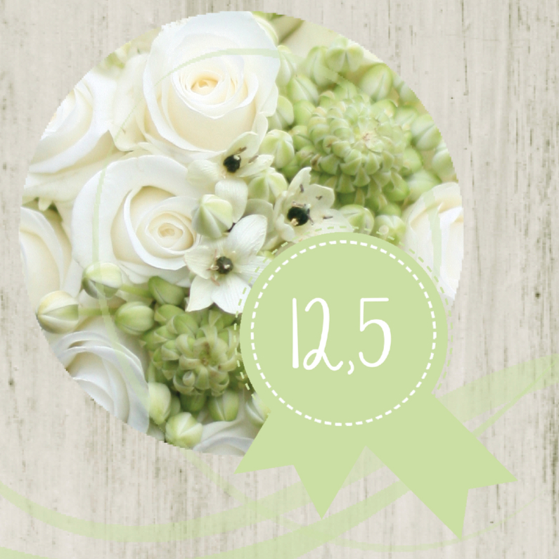 Jubileumkaart 12.5 roos - Jubileumkaarten Jubileumkaarten - Jubileumkaart 12.5 roos