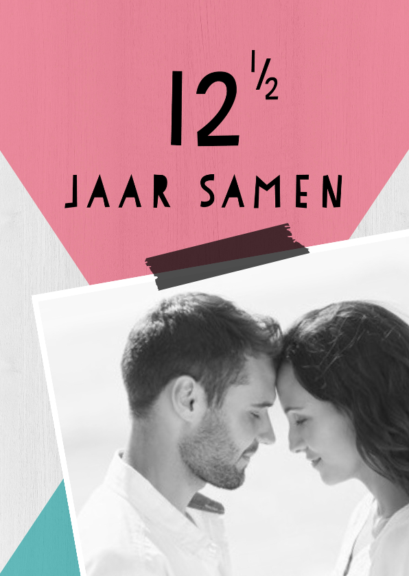 Jubileumkaarten - Jubileumkaart 12,5 jaar samen geometrisch - DH