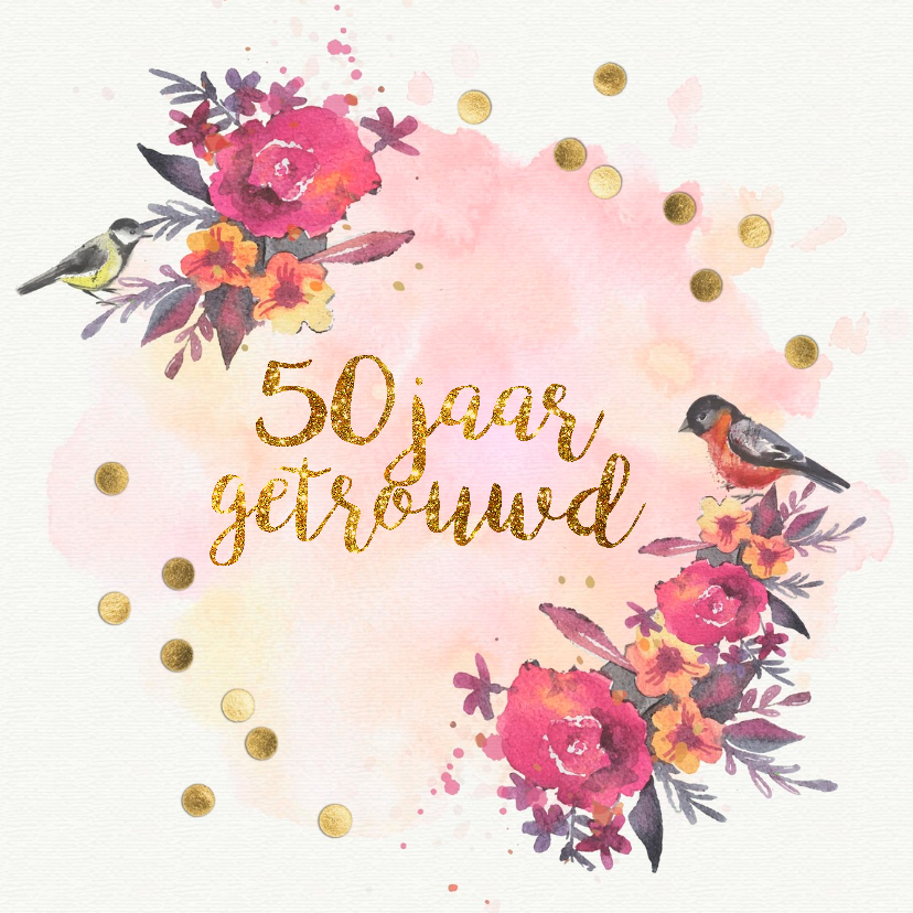 jubileumkaart confetti 50 jaar getrouwd - Jubileumkaarten Jubileumkaarten - jubileumkaart confetti 50 jaar getrouwd