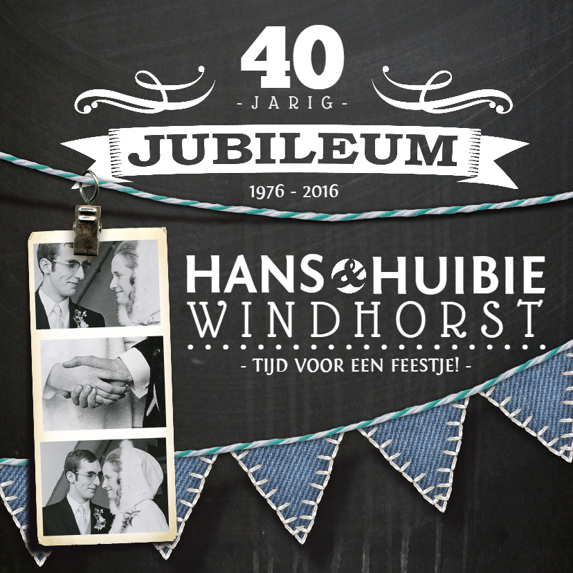 jubileumkaart foto krijt stijlvol - Jubileumkaarten Jubileumkaarten - jubileumkaart foto krijt stijlvol