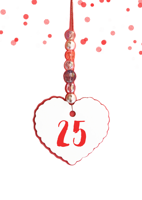 Jubileumkaart hart label 25 - Jubileumkaarten Jubileumkaarten - Jubileumkaart hart label 25