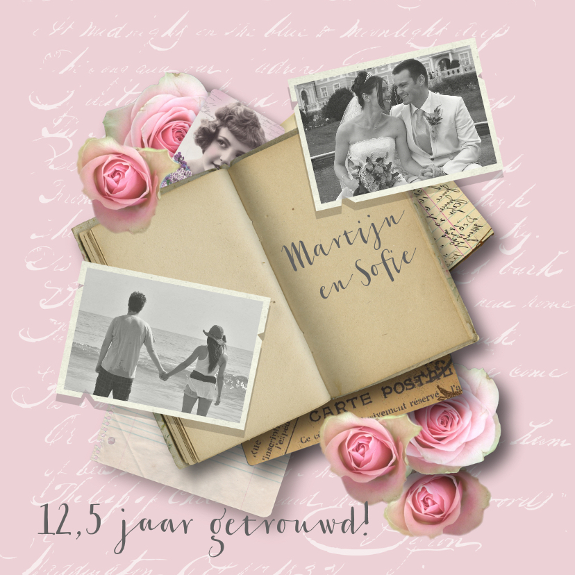 Jubileumkaart huwelijk romantisch rozen - Jubileumkaarten Jubileumkaarten - Jubileumkaart huwelijk romantisch rozen
