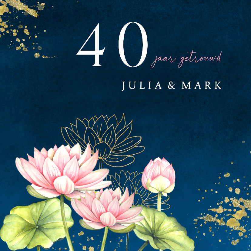 Jubileumkaarten - Jubileumkaart lotusbloemen