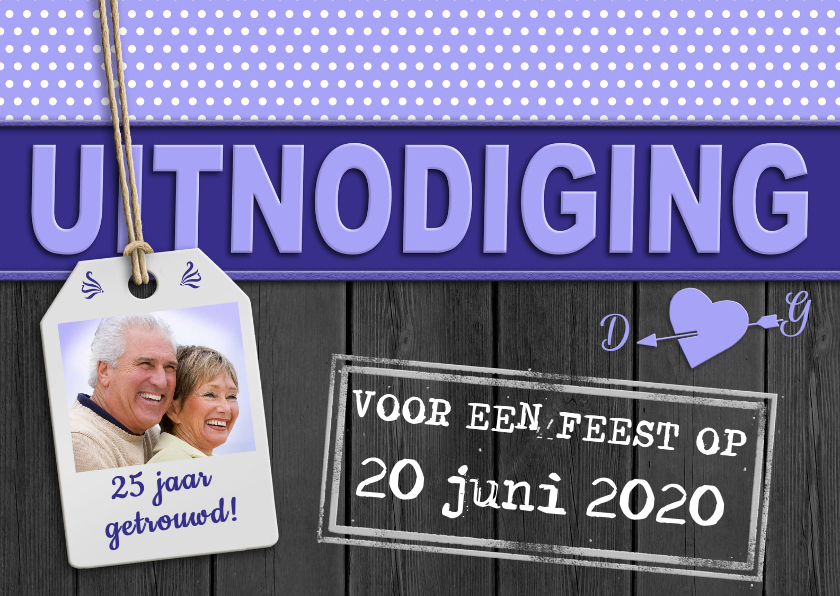 Jubileumkaart met tekst UITNODIGING met stippen en zwart. - Jubileumkaarten Jubileumkaarten - Jubileumkaart met tekst UITNODIGING met stippen en zwart.