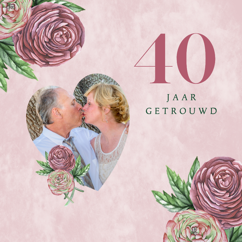 Jubileumkaart ranonkels - Jubileumkaarten Jubileumkaarten - Jubileumkaart ranonkels