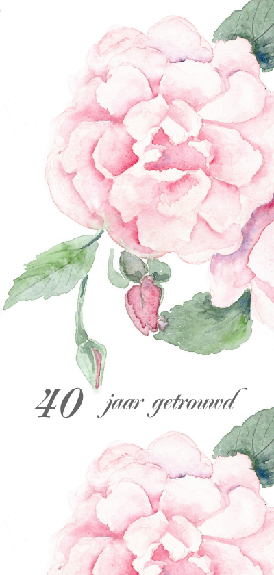 Jubileumkaarten - Jubileumkaart romantische roos