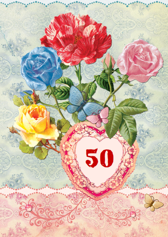 Jubileumkaart scrapbook 50 - Jubileumkaarten Jubileumkaarten - Jubileumkaart scrapbook 50