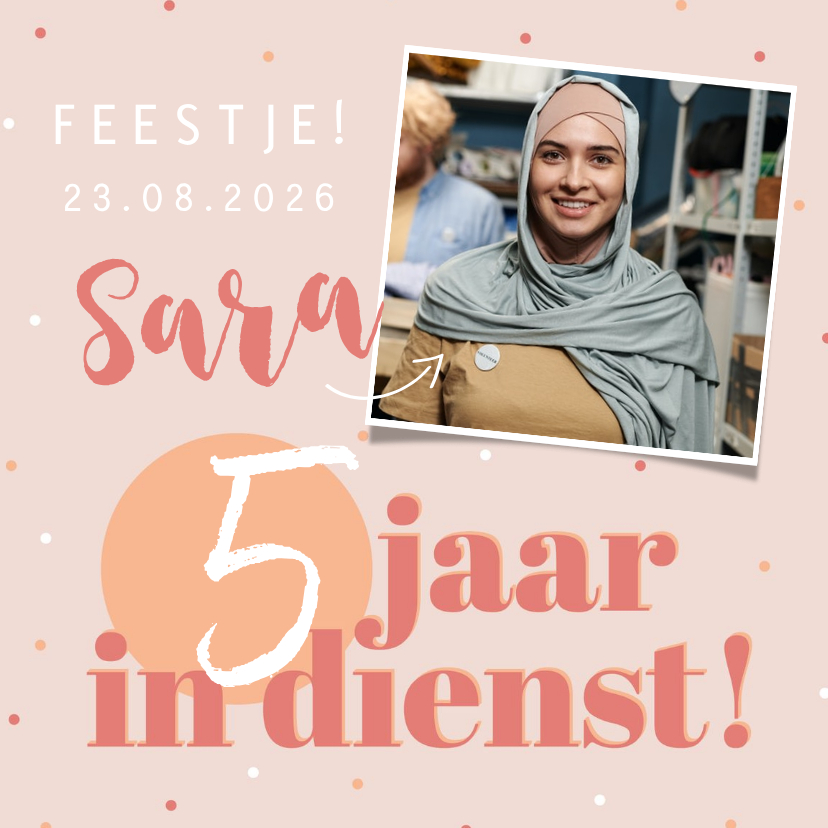 Jubileumkaarten - Jubileumkaart uitnodiging feestje roze