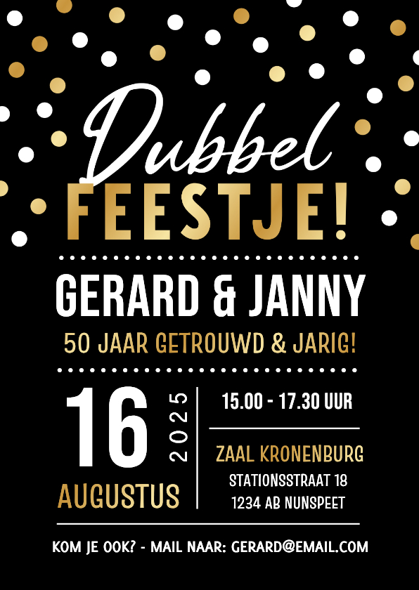 Krijtbord look dubbel feest uitnodiging jubileum & jarig - Jubileumkaarten Jubileumkaarten - Krijtbord look dubbel feest uitnodiging jubileum & jarig