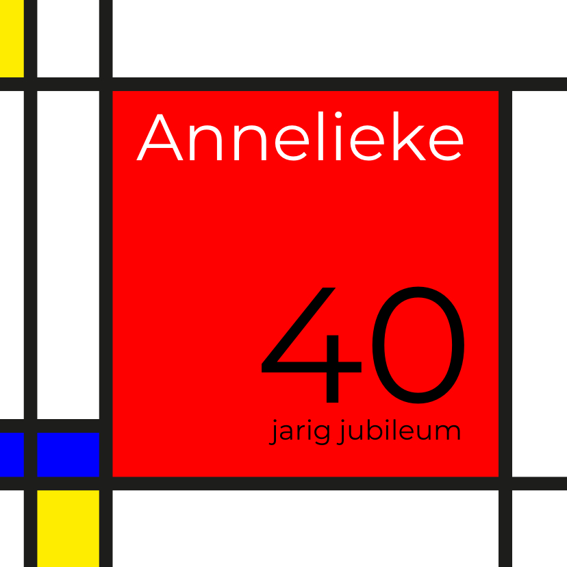Mondriaan 40 jaar - Jubileumkaarten Jubileumkaarten - Mondriaan 40 jaar