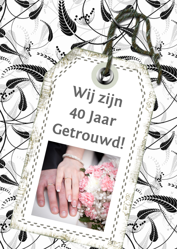 Naamkaartje foto en tekst d - Jubileumkaarten Jubileumkaarten - Naamkaartje foto en tekst d