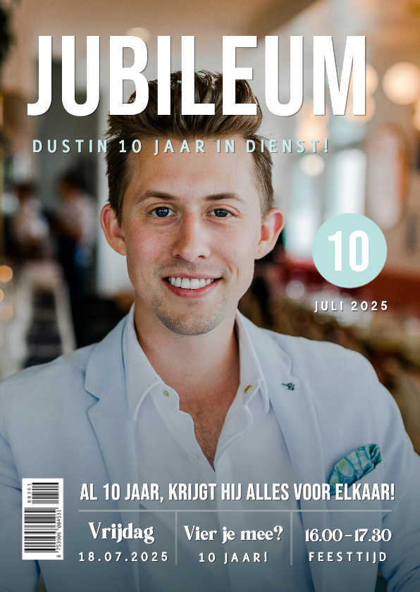 Jubileumkaarten - Originele magazine tijdschrift kaart jubileum medewerker 