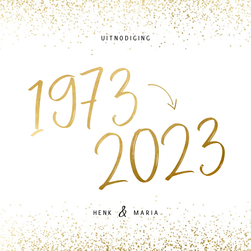 Jubileumkaarten - Uitnodiging 1972/2022 jubileum met confetti