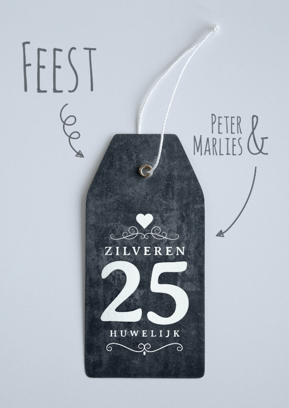 Uitnodiging 25 jaar huwelijk - Jubileumkaarten Jubileumkaarten - Uitnodiging 25 jaar huwelijk