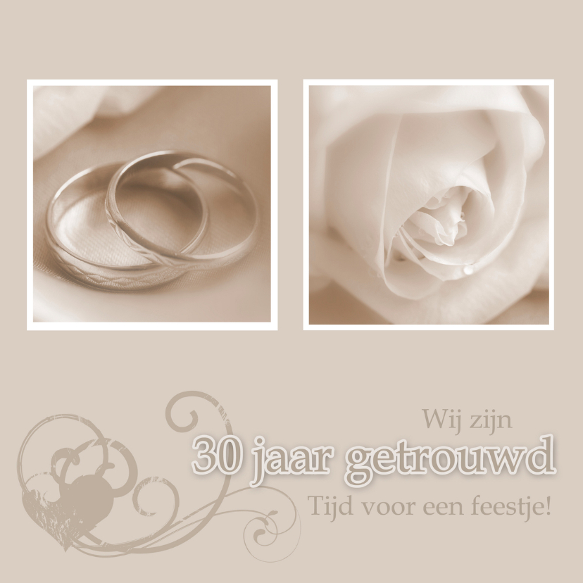 Uitnodiging 30 jarig huwelijk - Jubileumkaarten Jubileumkaarten - Uitnodiging 30 jarig huwelijk