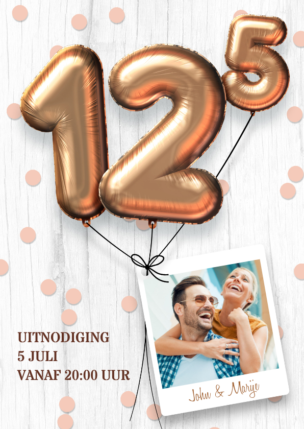 Uitnodiging huwelijk jubileum 12,5 jaar - Jubileumkaarten Jubileumkaarten - Uitnodiging huwelijk jubileum 12,5 jaar