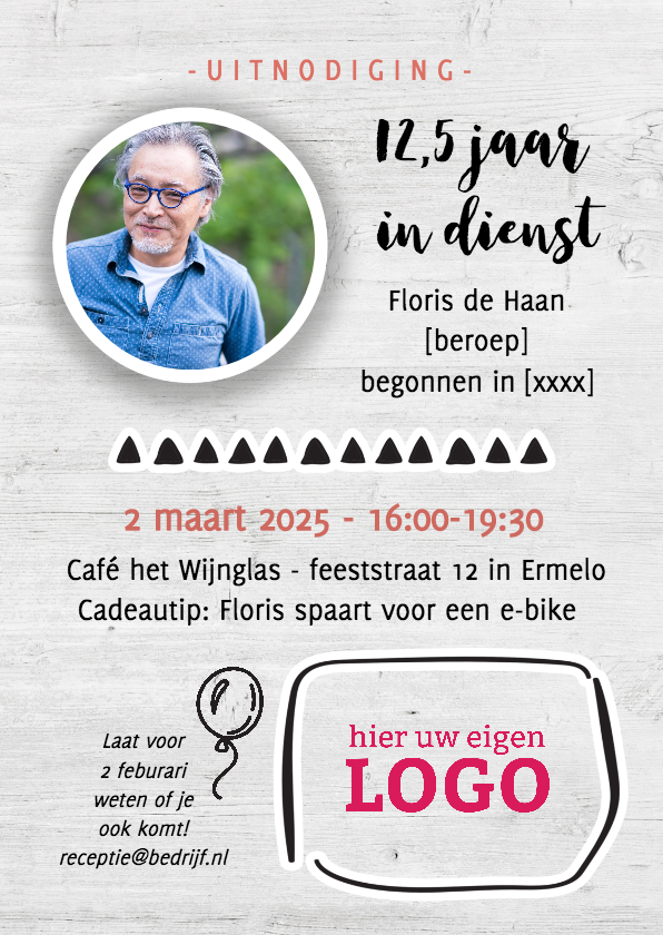 Uitnodiging - in dienst x jaar - Jubileumkaarten Jubileumkaarten - Uitnodiging - in dienst x jaar