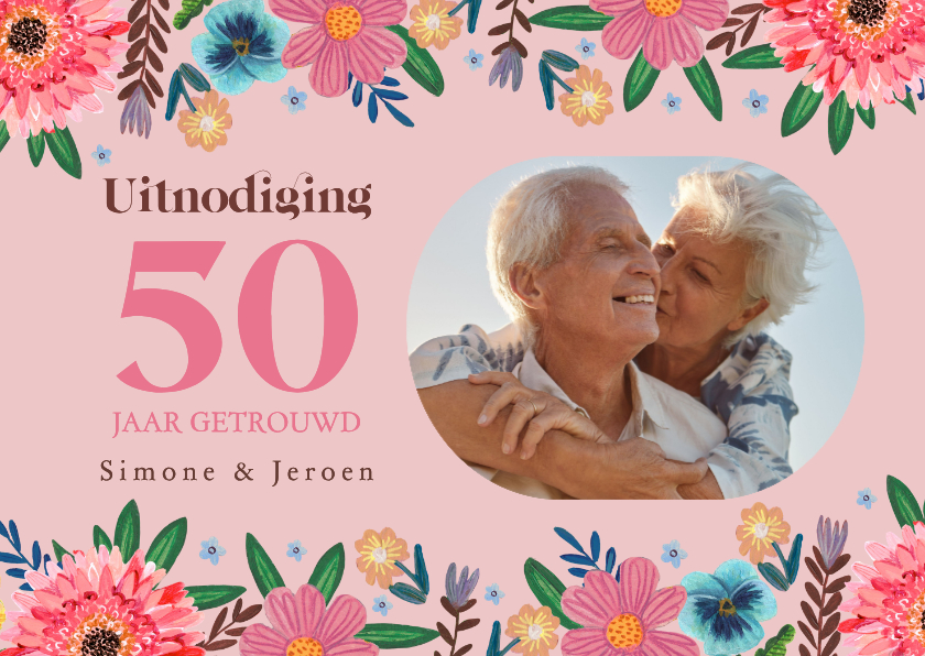 Uitnodiging jubileum botanisch lente - Jubileumkaarten Jubileumkaarten - Uitnodiging jubileum botanisch lente