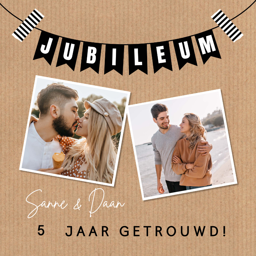 Jubileumkaarten - Uitnodiging jubileum foto kraftlook 5 jaar getrouwd