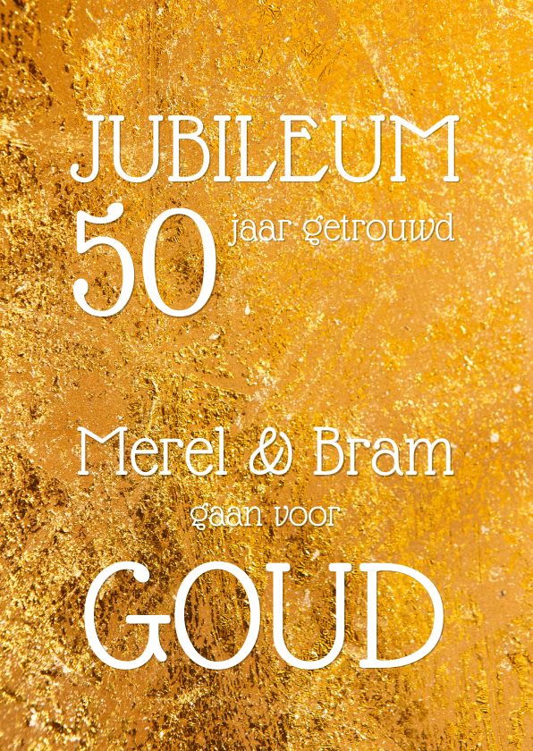 Jubileumkaarten - Uitnodiging jubileum goud - OT