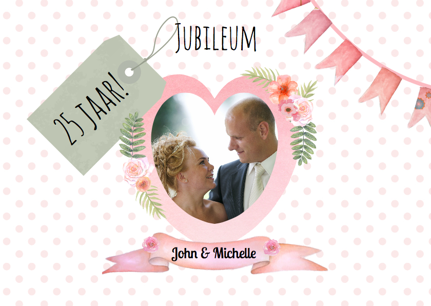 Uitnodiging jubileum hart label - Jubileumkaarten Jubileumkaarten - Uitnodiging jubileum hart label