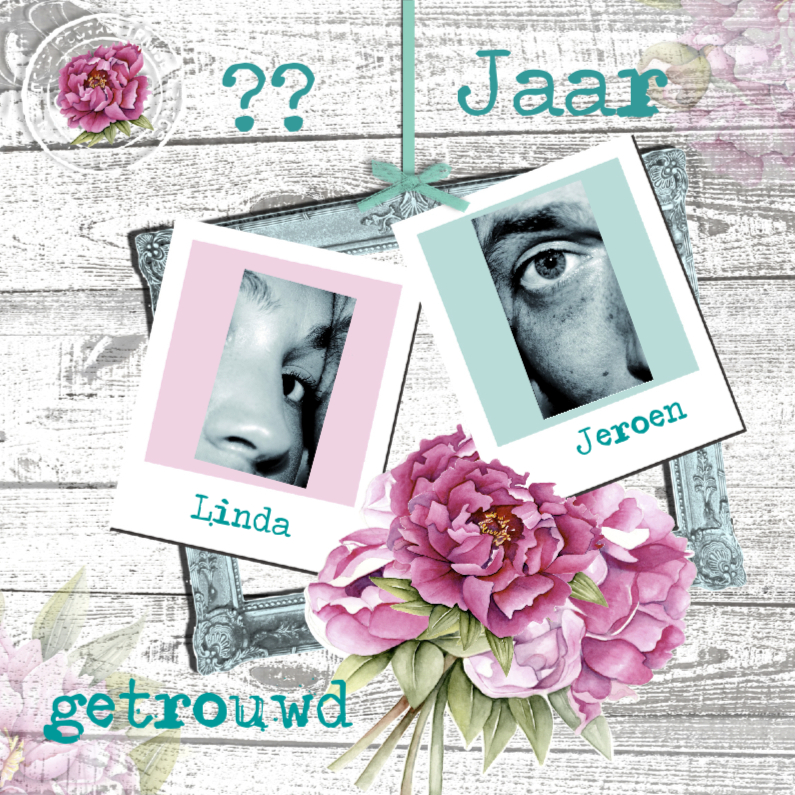 Uitnodiging jubileum lijst met foto - Jubileumkaarten Jubileumkaarten - Uitnodiging jubileum lijst met foto
