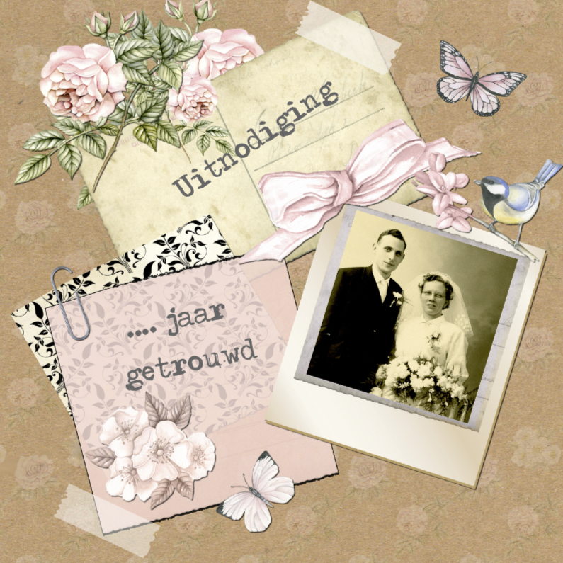 uitnodiging jubileum postcard vintage - Jubileumkaarten Jubileumkaarten - uitnodiging jubileum postcard vintage