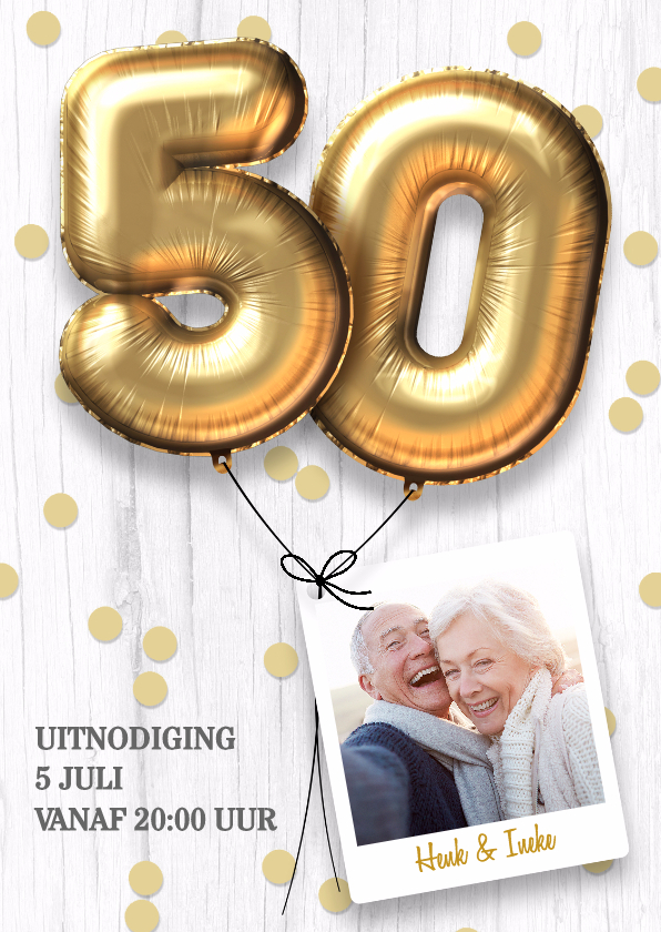 Jubileumkaarten - Uitnodiging jubileumhuwelijk 50 jaar