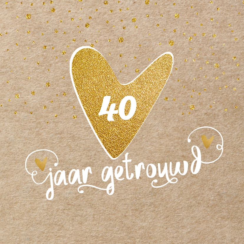 Uitnodiging kraft confetti - LO - Jubileumkaarten Jubileumkaarten - Uitnodiging kraft confetti - LO