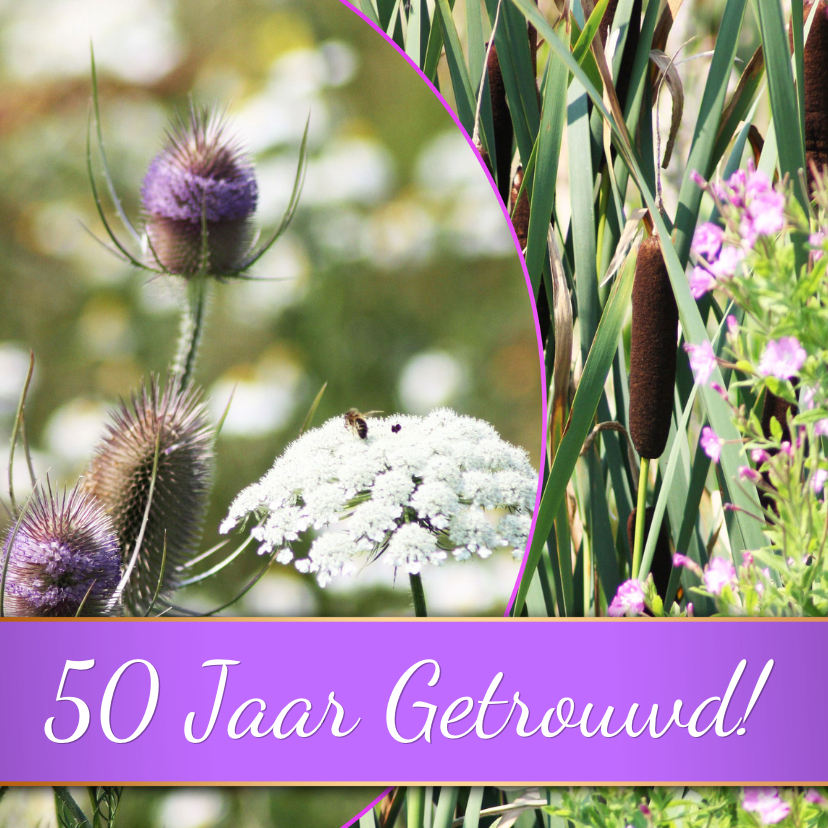 violet bloemen zelf invullen - Jubileumkaarten Jubileumkaarten - violet bloemen zelf invullen