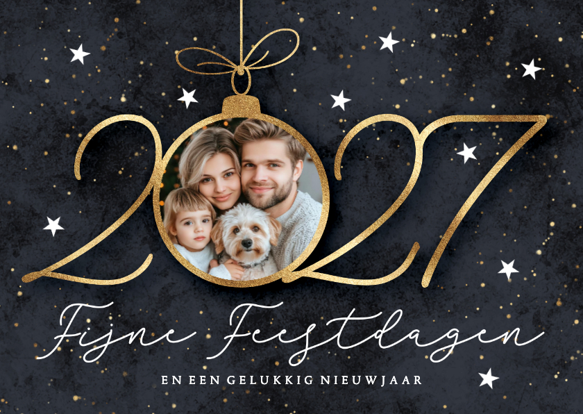 2027 kerstkaart foto in kerstbal - Kerstkaarten Kerstkaarten - 2027 kerstkaart foto in kerstbal