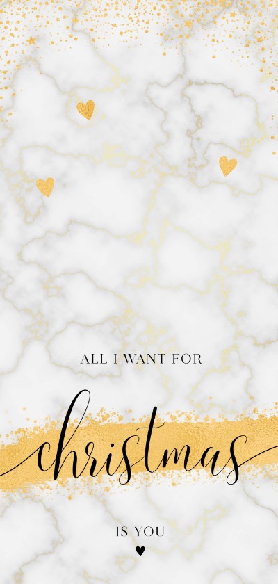 All I want for christmas is you marmer kerstkaart - Kerstkaarten Kerstkaarten - All I want for christmas is you marmer kerstkaart