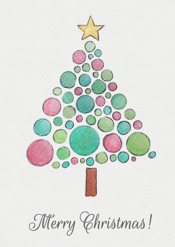 Aquarel kerst kaart - Kerstkaarten Kerstkaarten - Aquarel kerst kaart