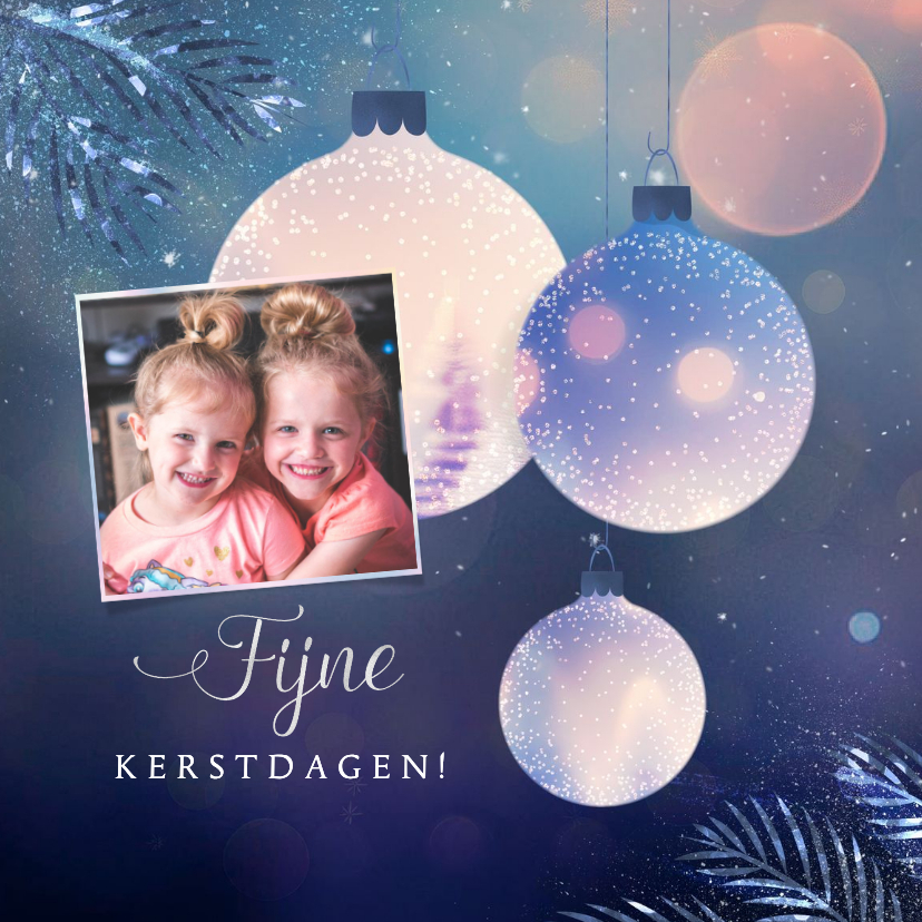 Artistieke kerstkaart eigen foto lichtgevende kerstballen - Kerstkaarten Kerstkaarten - Artistieke kerstkaart eigen foto lichtgevende kerstballen